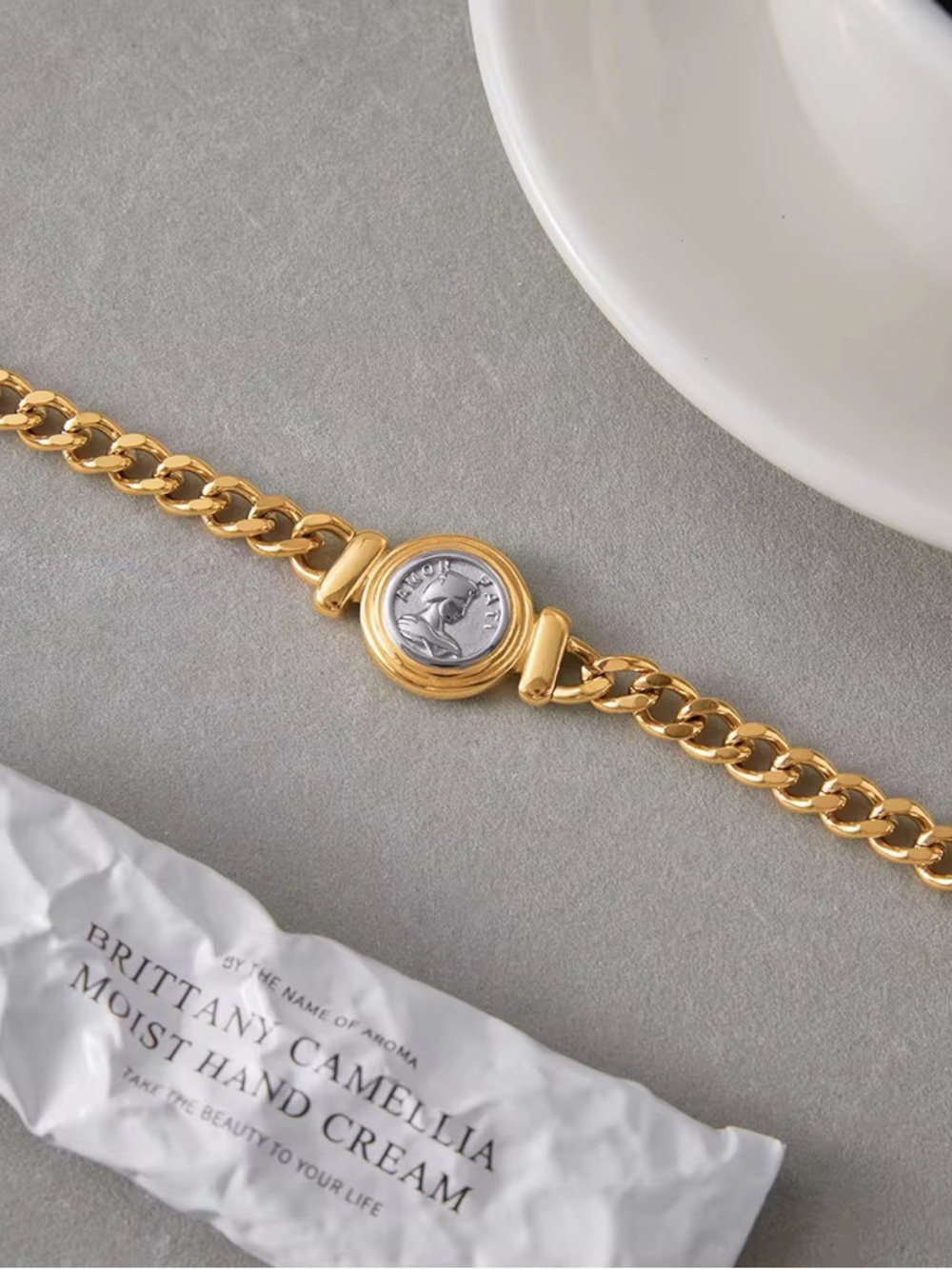 18K Gold Plated Silver Coin Necklace - Picture 5 of 8